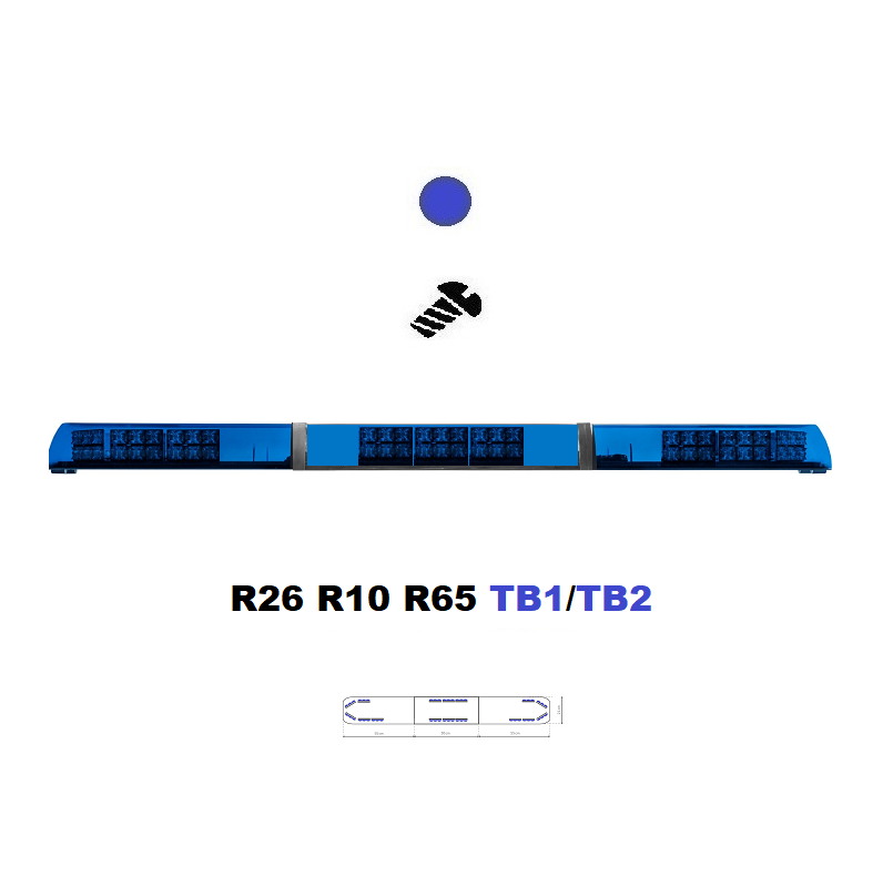 LED svetelná rampa Optima 90/2P 160cm, Modrá, EHK R65