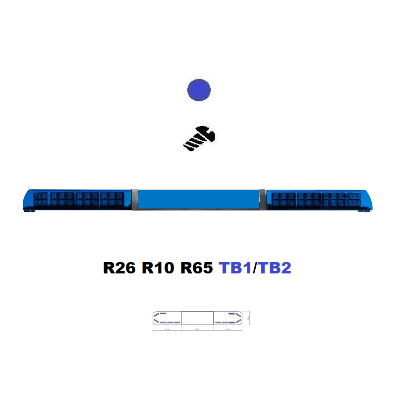 LED svetelná rampa Optima 90/2P 140cm, Modrá, EHK R65