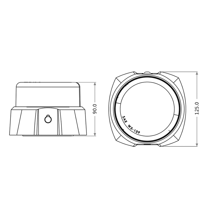 x PROFI AKU LED maják 12x3W modrý 125x90mm, ECE R65