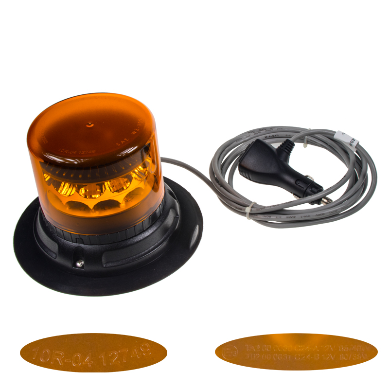 PROFI LED maják 12-24V 24x3W oranžový magnet 133x110mm, ECE R65