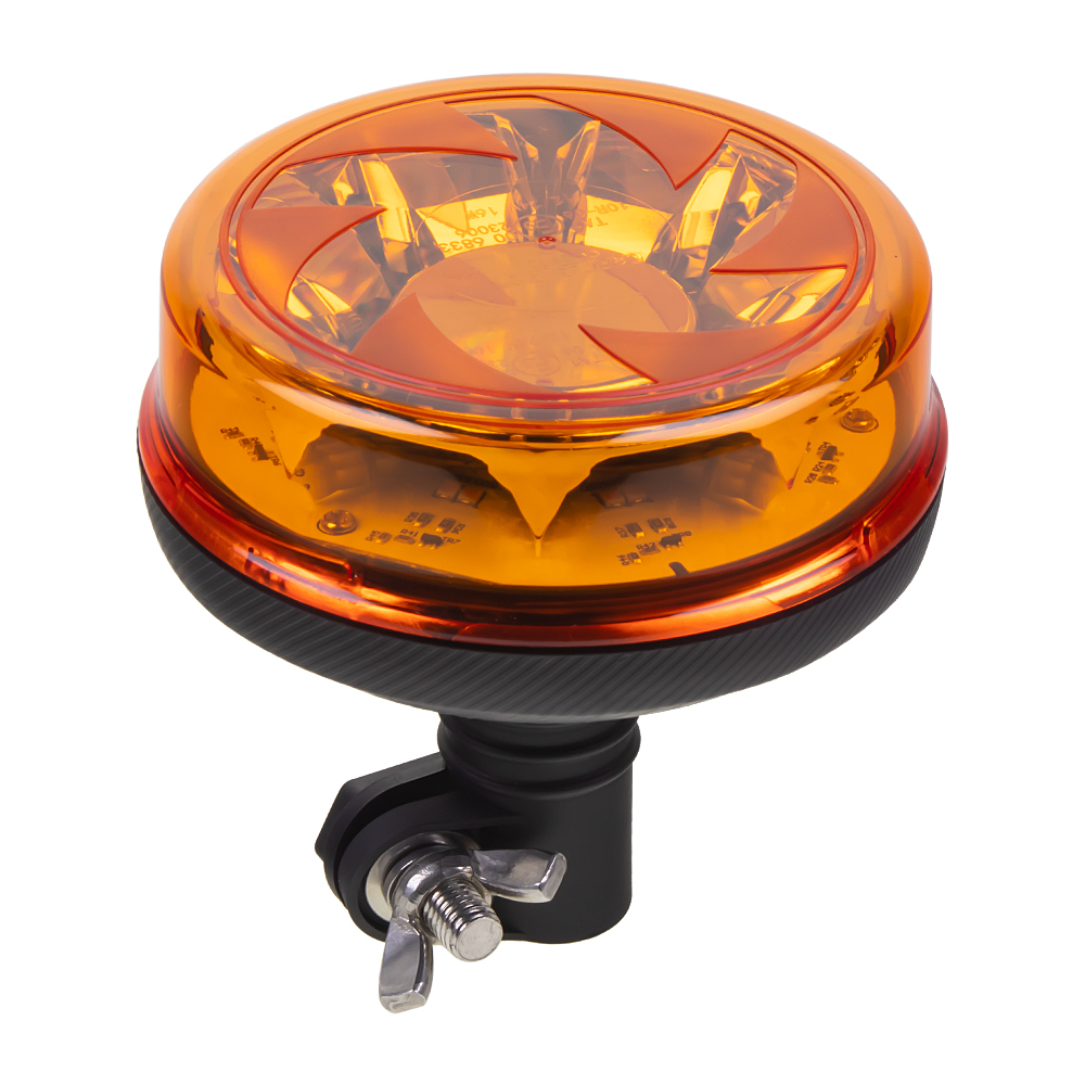 LED maják, 12-24V, 16x1W oranžový na držiak, ECE R65