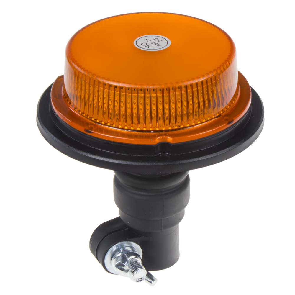 LED maják, 12-24V, 18x1W oranžový, na držiak, ECE R10