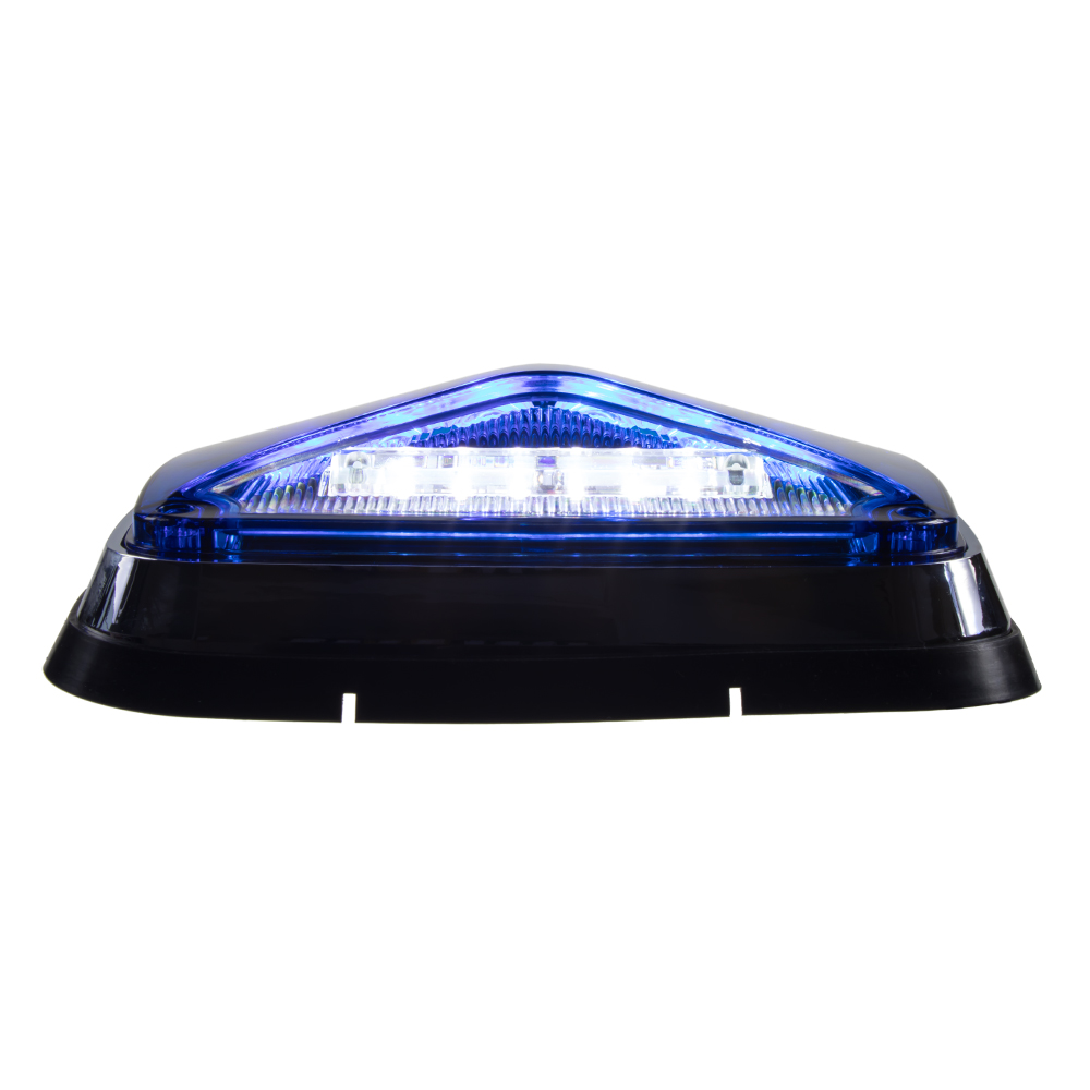 Výstražné LED svetlo obdĺžnikové s prísvitom, 12-24V, modré, ECE R65