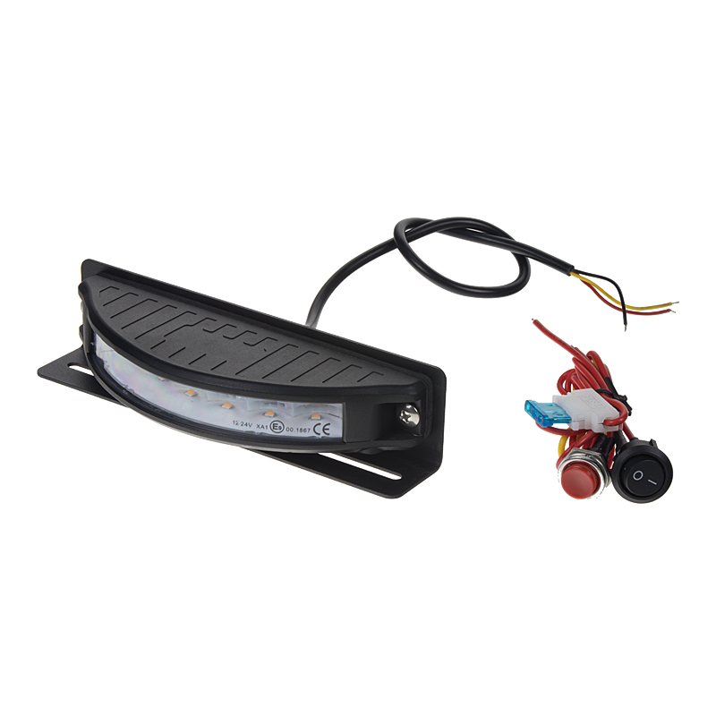 Výstražné LED svetlo vonkajšie, 12-24V, 6x3W, oranžové, ECE R65