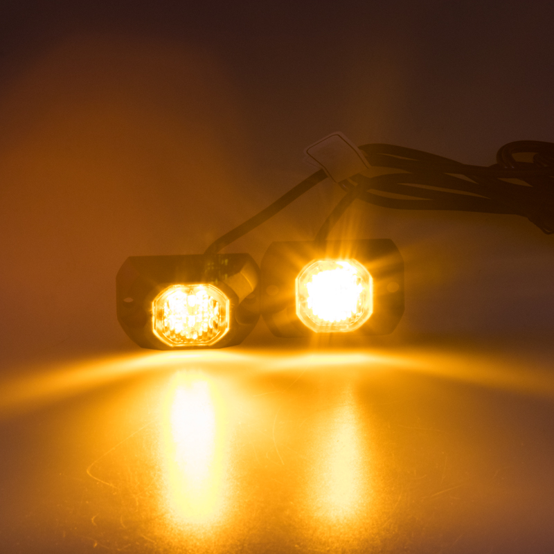 2x PROFI výstražné LED svetlo vonkajšie oranžové, 12-24V, ECE R65