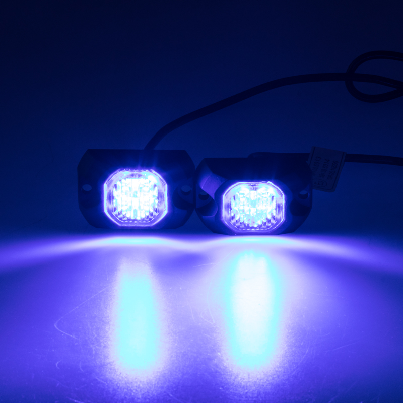 2x PROFI výstražné LED svetlo vonkajšie modré, 12-24V, ECE R65