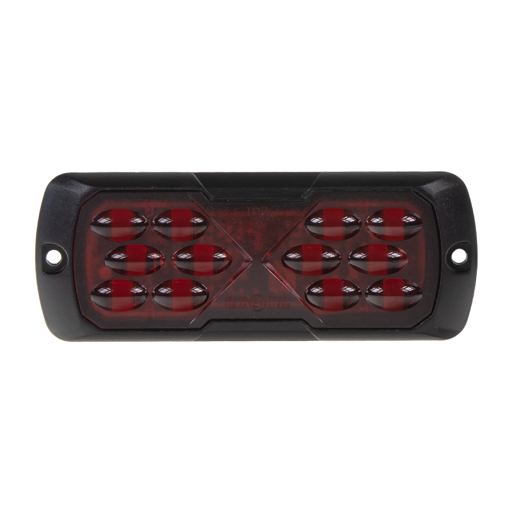 PROFI LED výstražné svetlo 12-24V 11,5W červené ECE R65 114x44mm