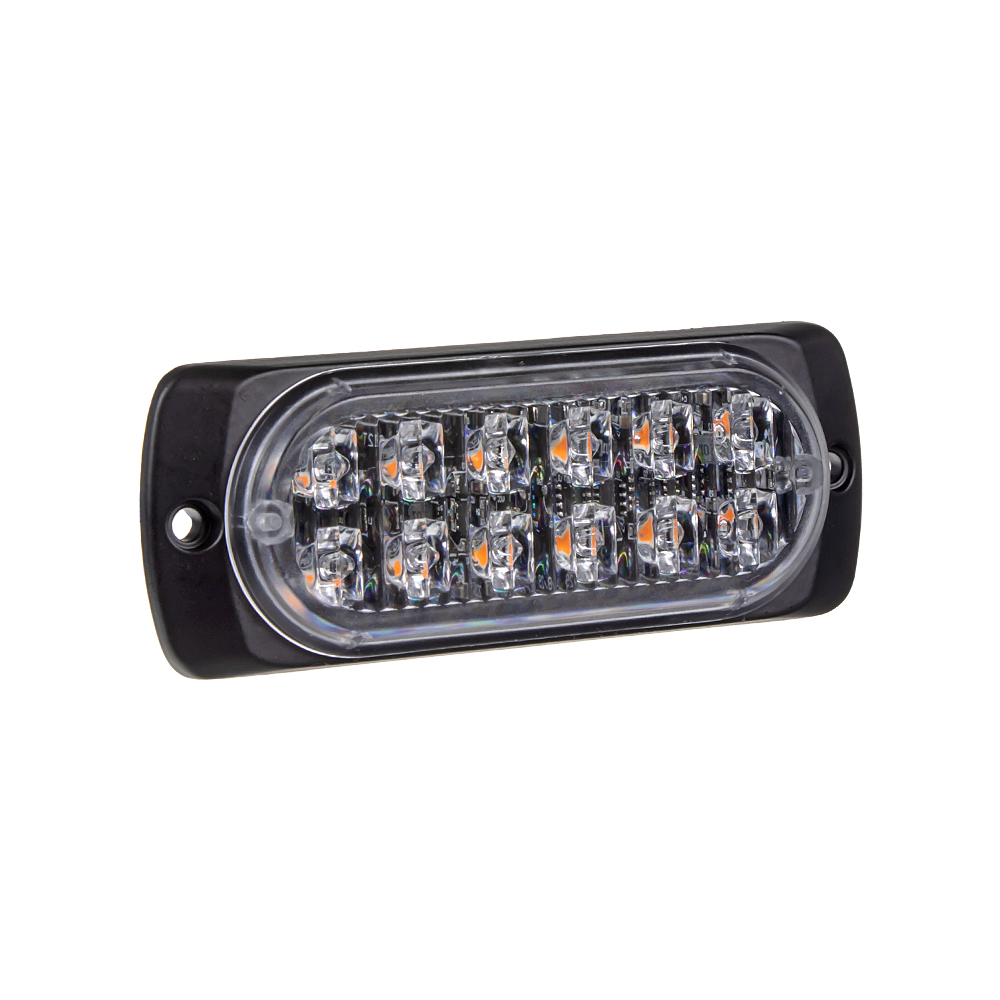 SLIM výstražné LED svetlo vonkajšie, oranžové, 12/24V,12 x 1W