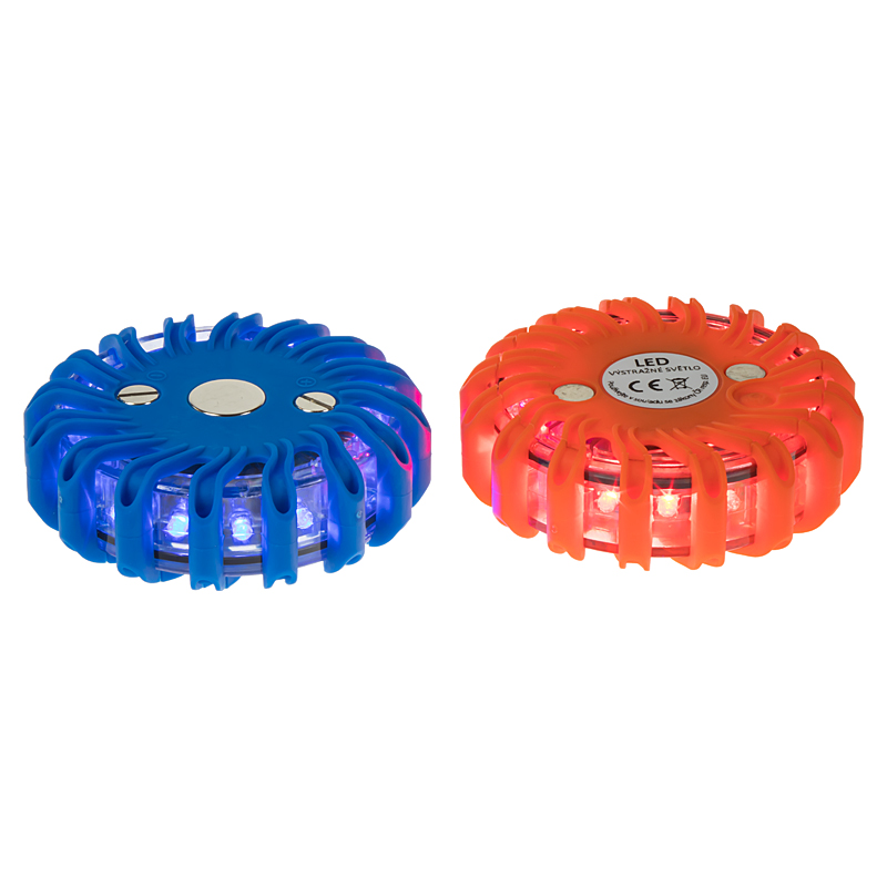 LED výstražné svetlo 16LED, modro-červené, set 6ks