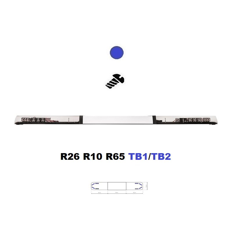 LED svetelná rampa Optima 60 140cm, Modrá, biely stred, EHK R65