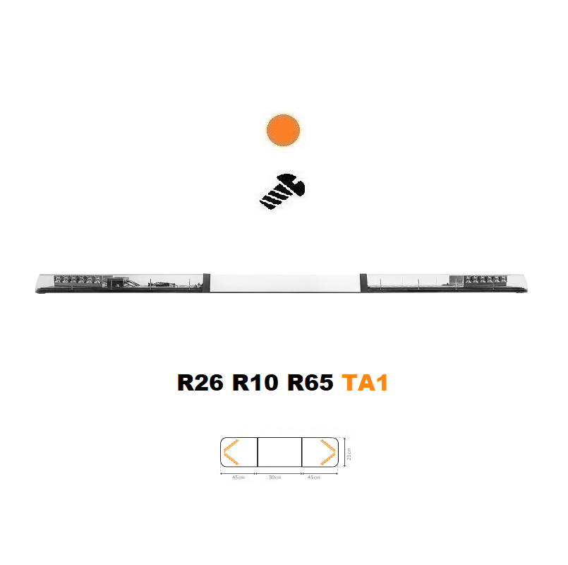 LED svetelná rampa Optima 60 140cm, Oranžová, biely stred, EHK R65