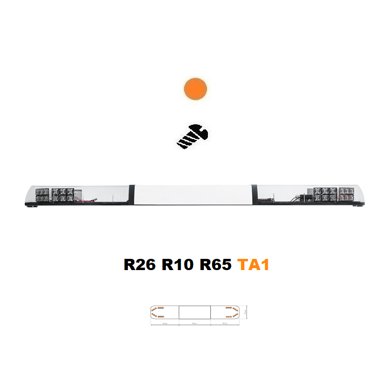 LED svetelná rampa Optima 90/2P 140cm, Oranžová, biely stred, EHK R65