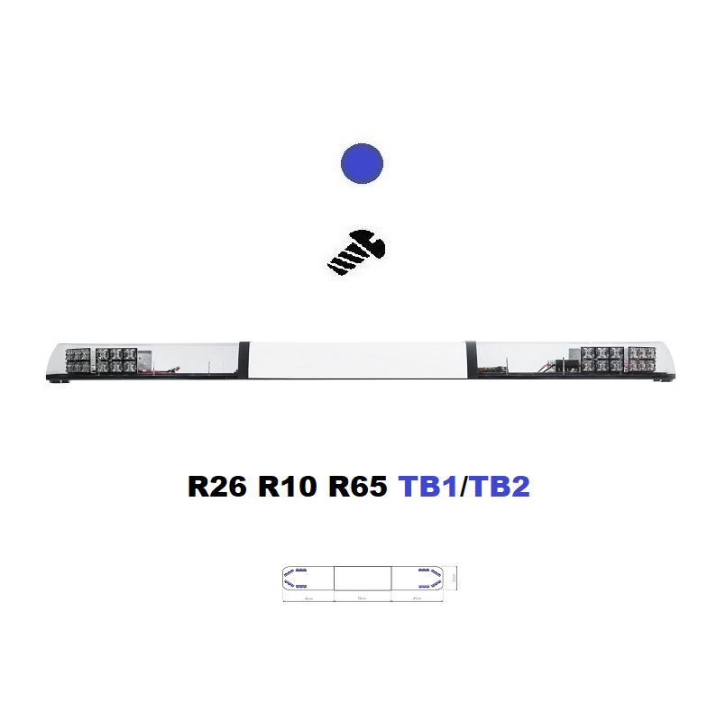 LED svetelná rampa Optima 90/2P 140cm, Modrá, biely stred, EHK R65