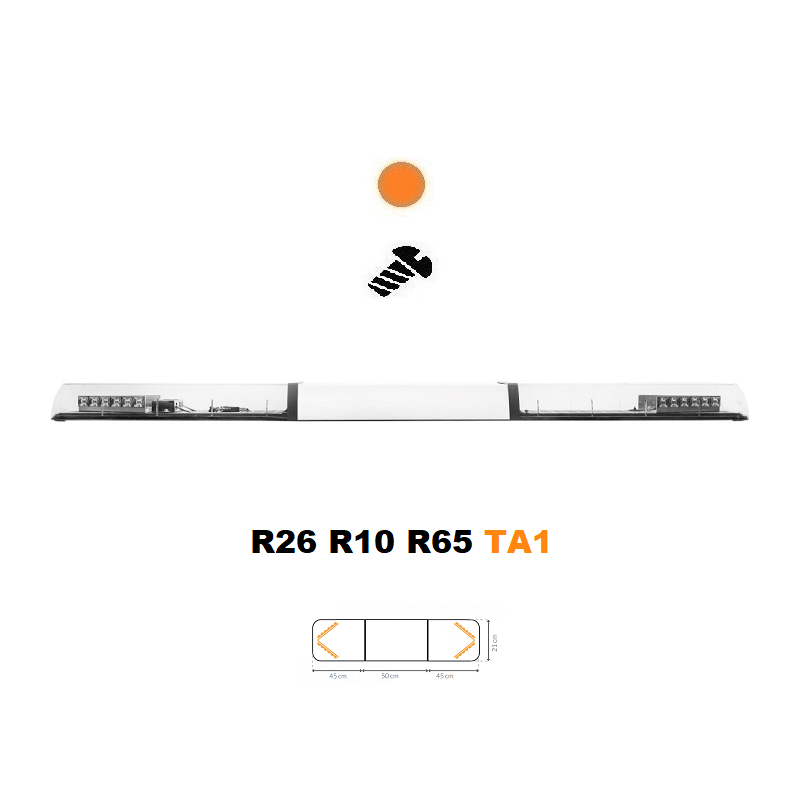 LED svetelná rampa Optima 90 140cm, Oranžová, biely stred, EHK R65