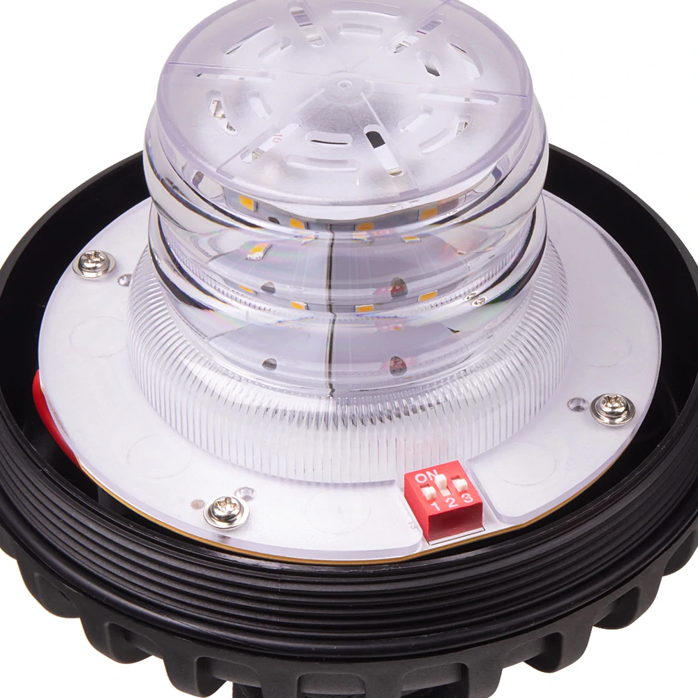 LED maják, 12-24V, 24xLED oranžový, na držiak, ECE R65