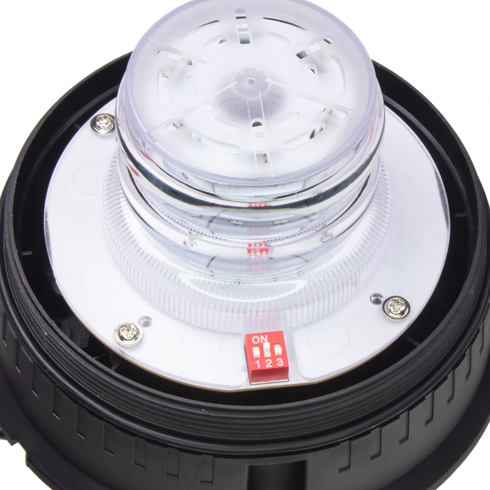 LED maják, 12-24V, 24xLED červený, magnet, ECE R65