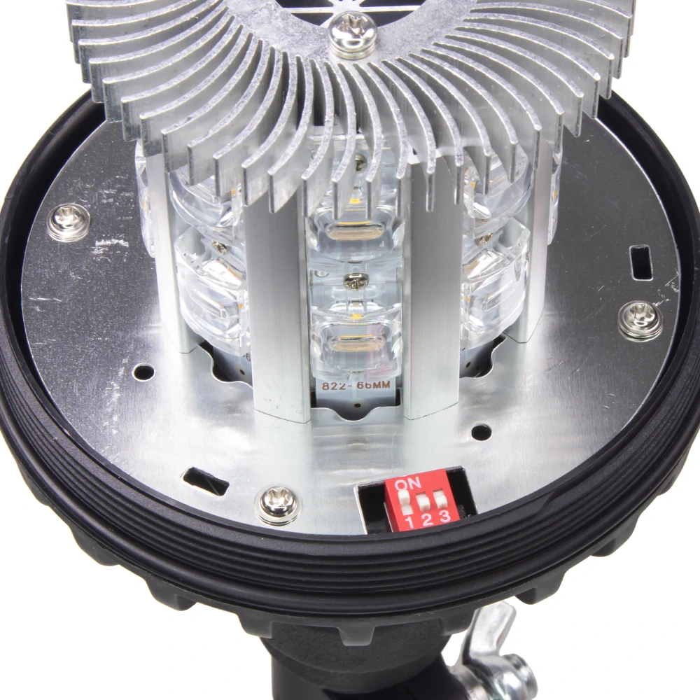 LED maják, 12-24V, 16x5W LED oranžový, na držiak, ECE R65