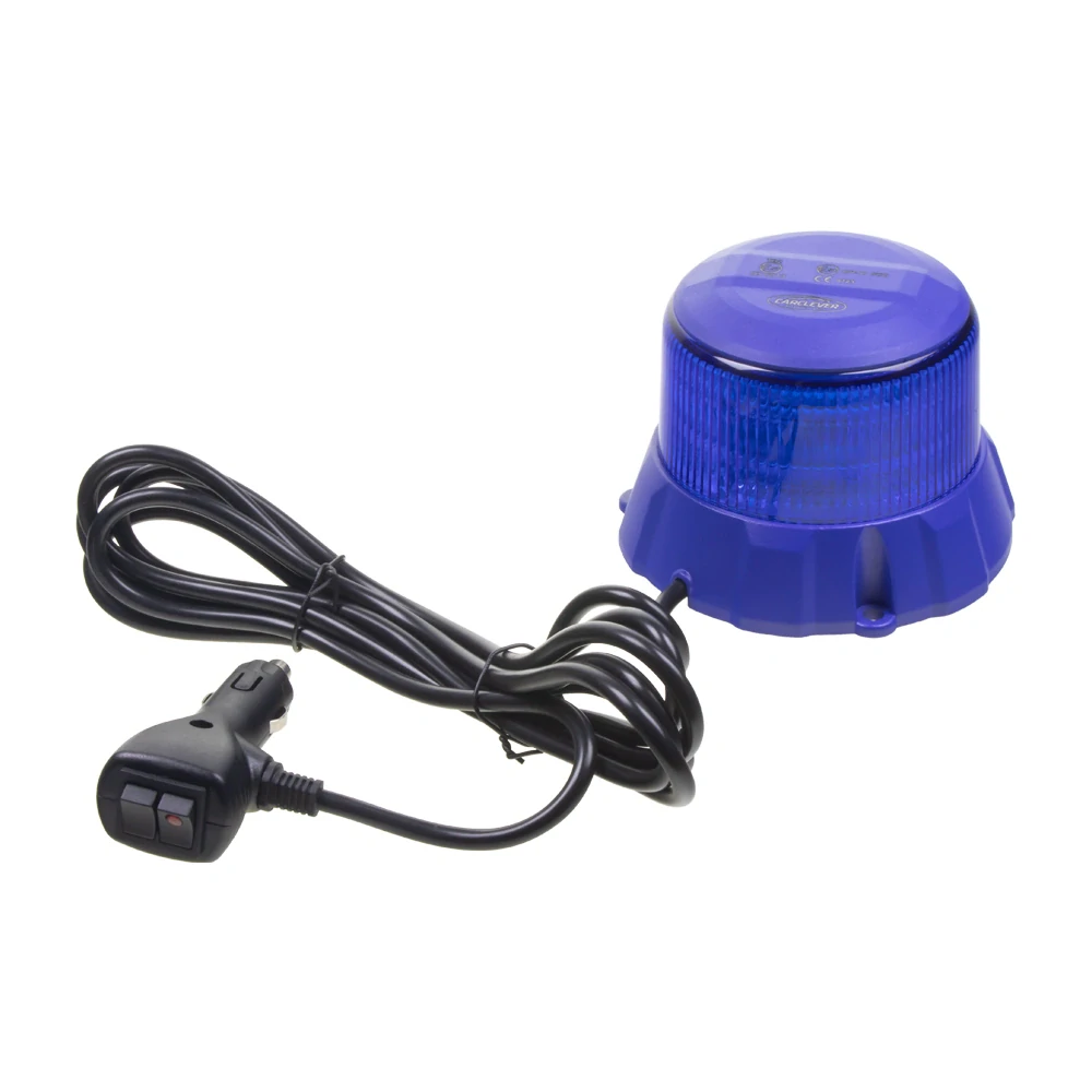 Robustný modrý LED maják, modrý hliník, 48W, ECE R65