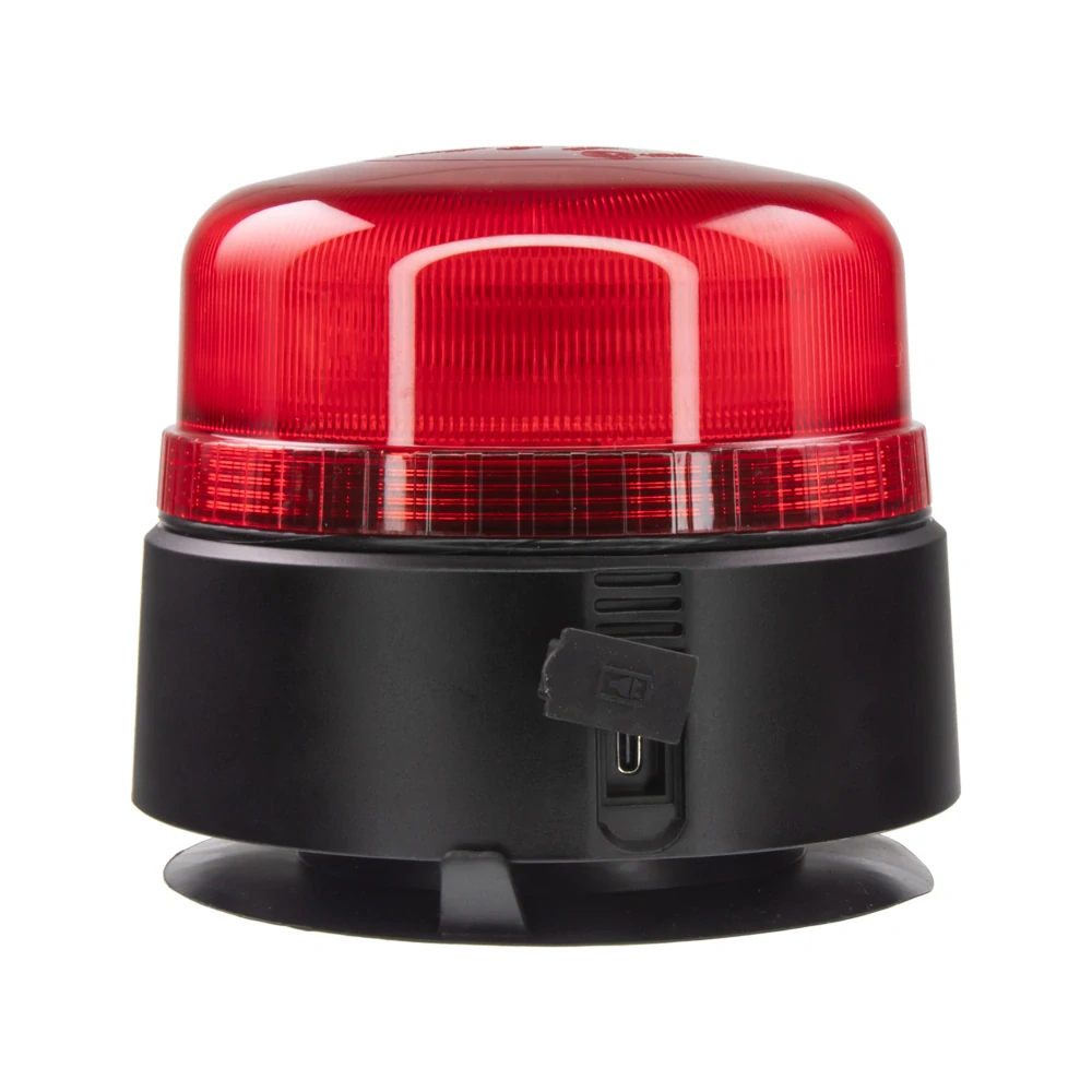 AKU LED maják, 36xLED červený, diaľkové ovládanie, magnet, ECE R65