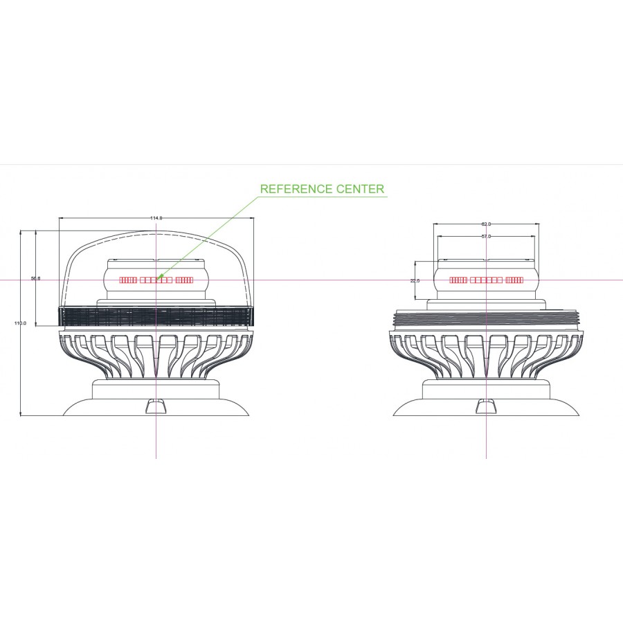 LED maják TruckLED OPTI 36x LED magnetické uchytenie ALR0063