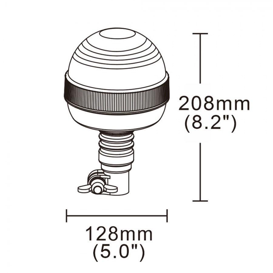 LED maják 12x LED R65 R10 flex  L1406-ALR-4