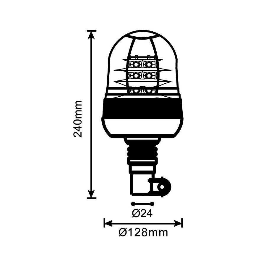 LED maják 18xLED*3W R65 R10 flex LW0029-ALR-2