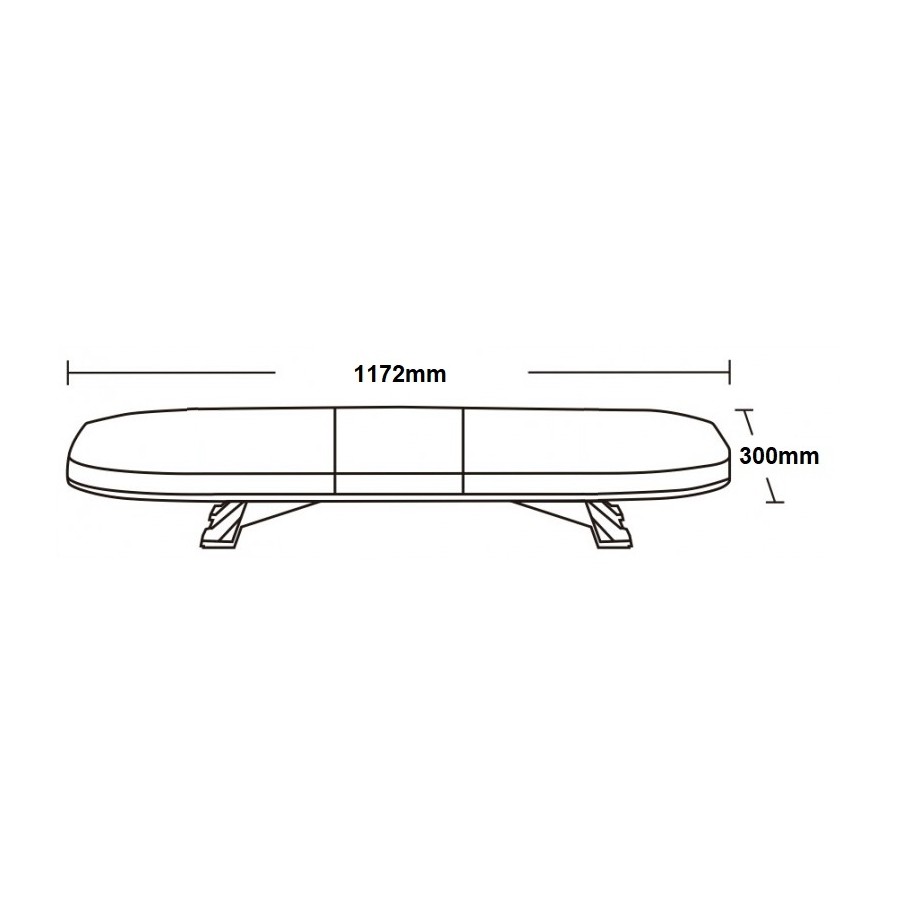  LED majáková rampa  1172mm R65 R10 BLK0008