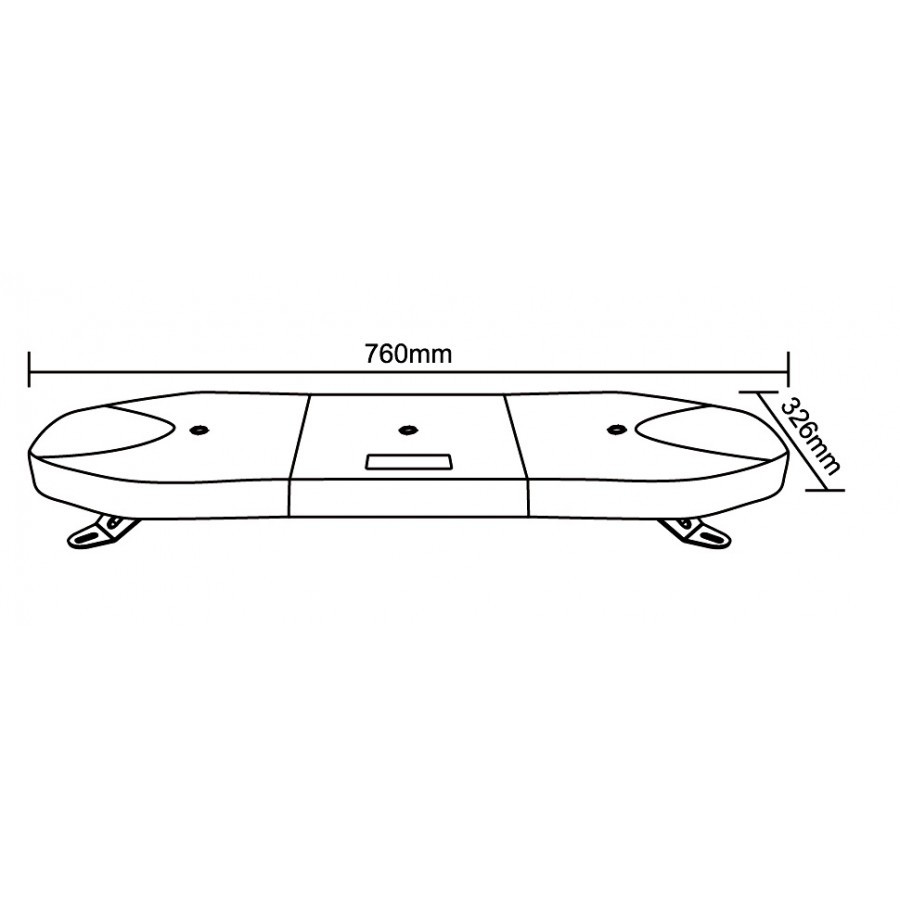 LED majáková rampa 760x326x81mm R65 R10 BLK0012