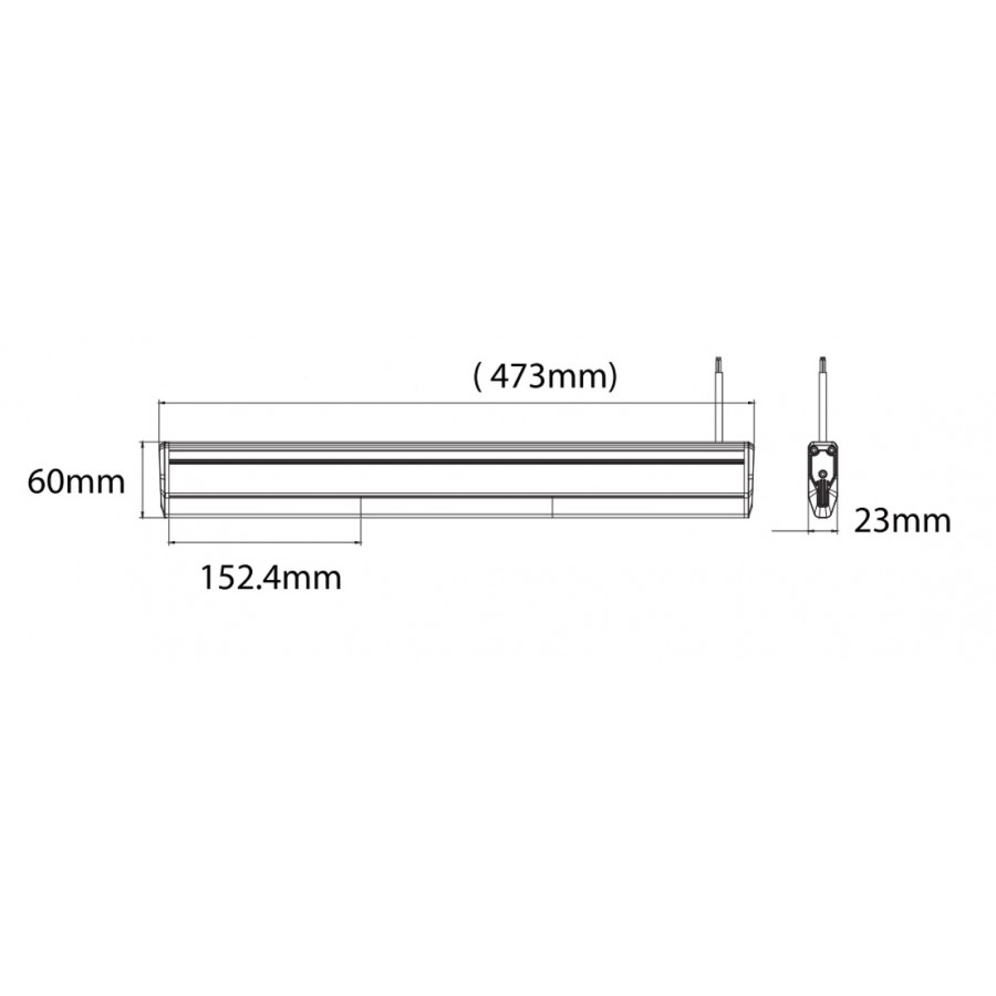 LED majáková rampa super slim 473x23mm R10 R65 BLK0044