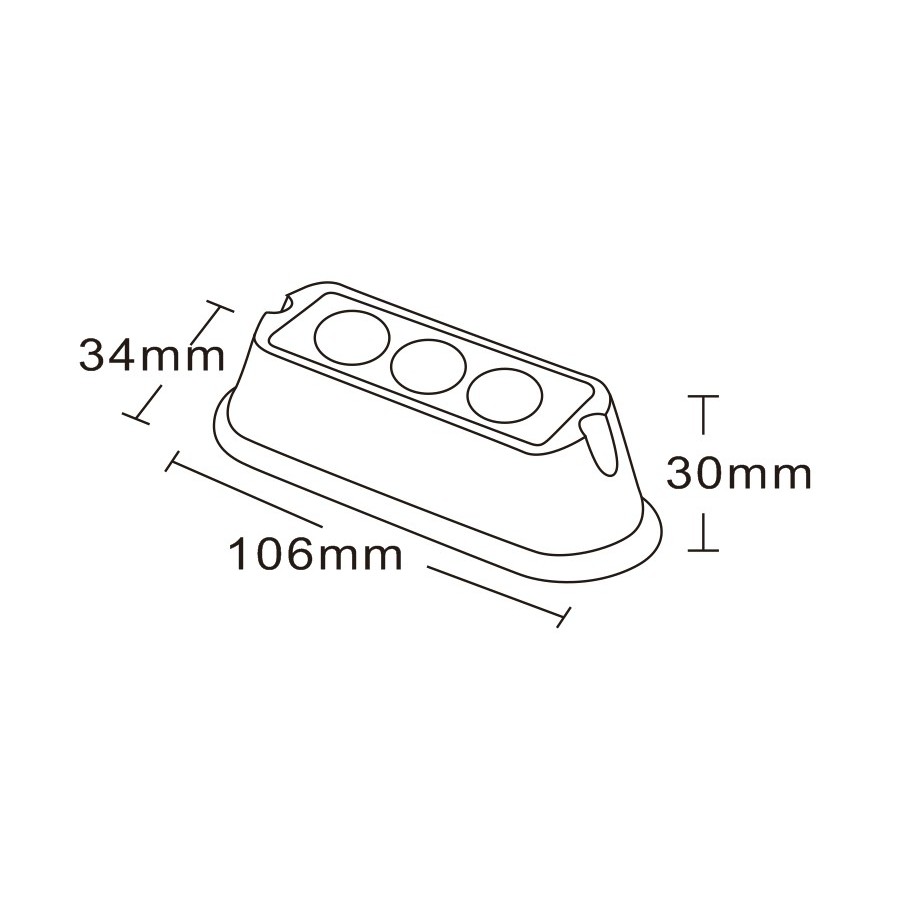 LED výstražné svietidlo 3x LED R65 R10 L2285-ALR