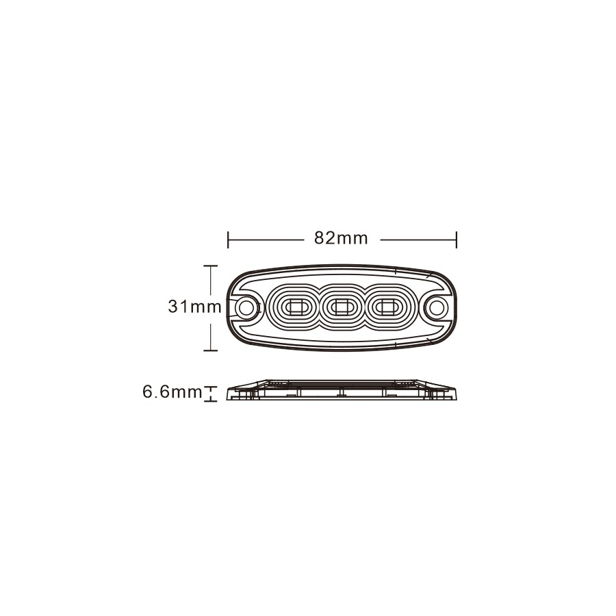 LED výstražné svietidlo 3x LED LW0036-2