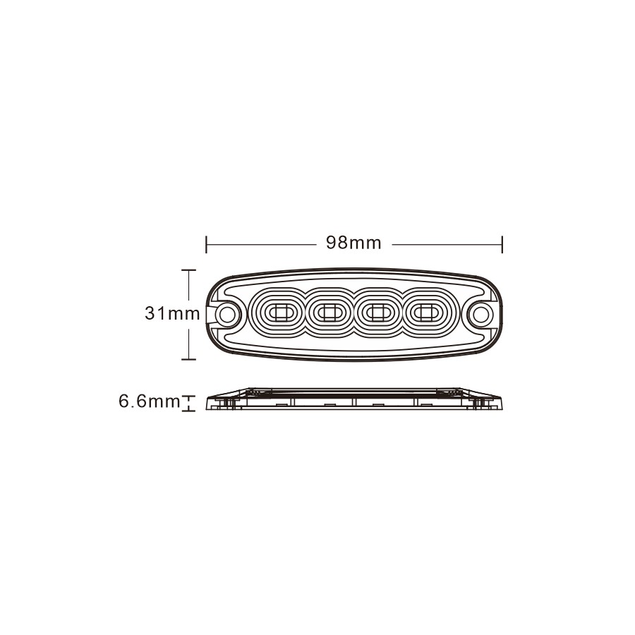 LED výstražné svietidlo 4x LED slim LW0037-2
