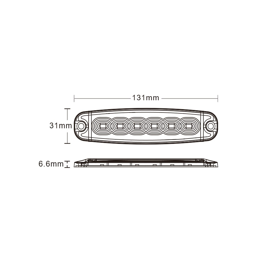LED  výstražné svietidlo 6x LED slim LW0038-2