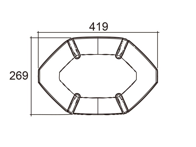 LED rampa 419mm, modrá, magnet, 12-24V
