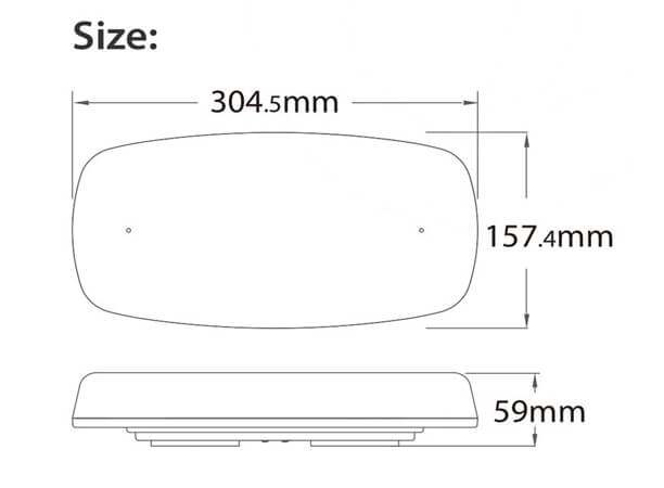 AKU LED rampa oranžová, APP, magnet, 12-24V, 304mm, ECE R65 R10