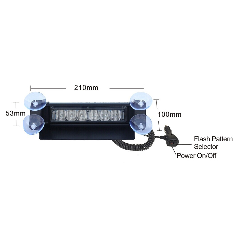 PREDATOR LED vnútorné, 6x3W, 12-24V, modré, 210mm, ECE R10