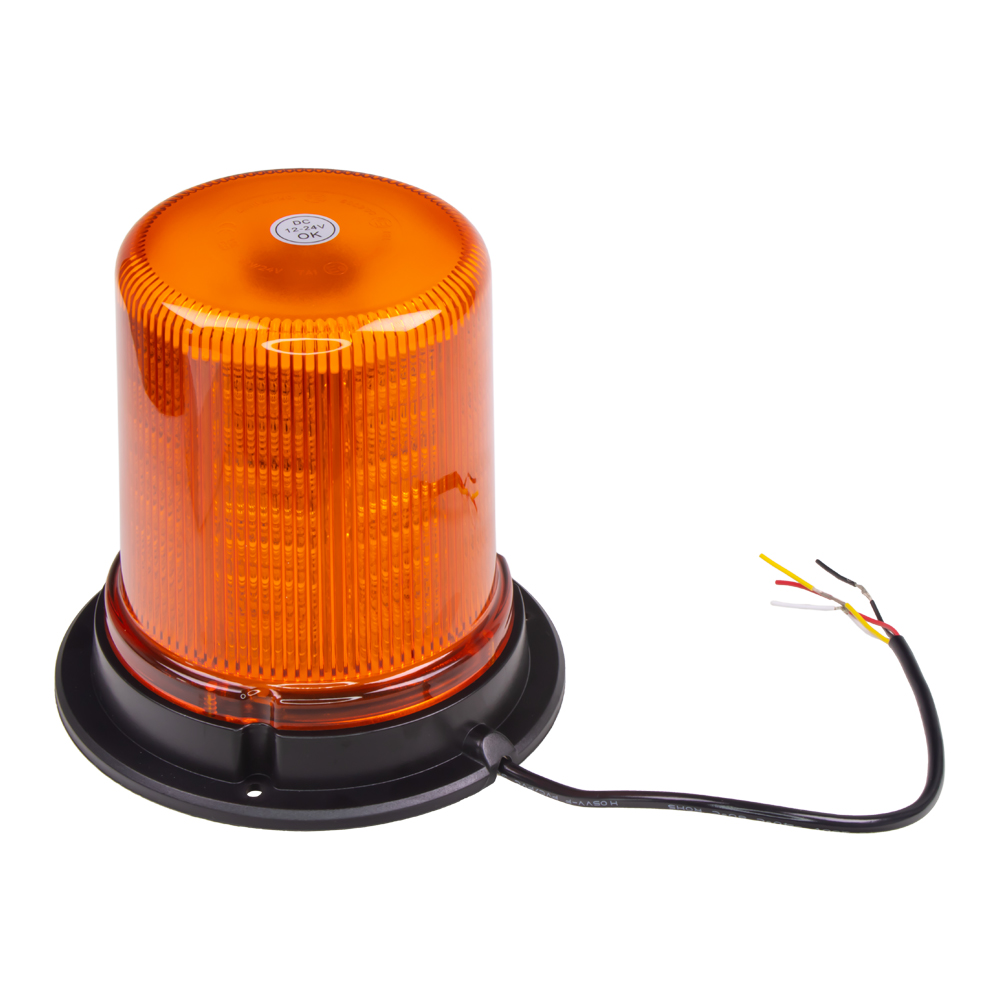 LED maják, 12-24V, 128x1,5W oranžový, pevná montáž, ECE R65