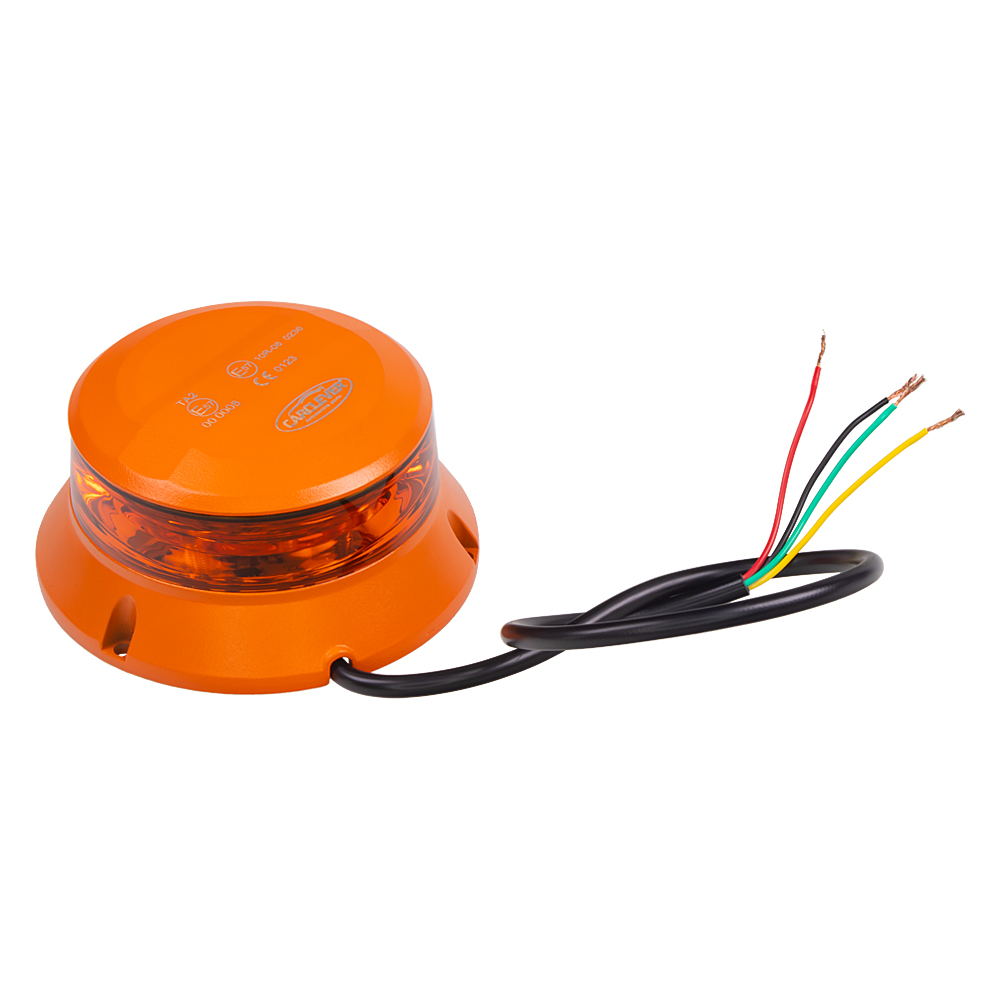 Robustný oranžový LED maják, hliník, 36W, ECE R65