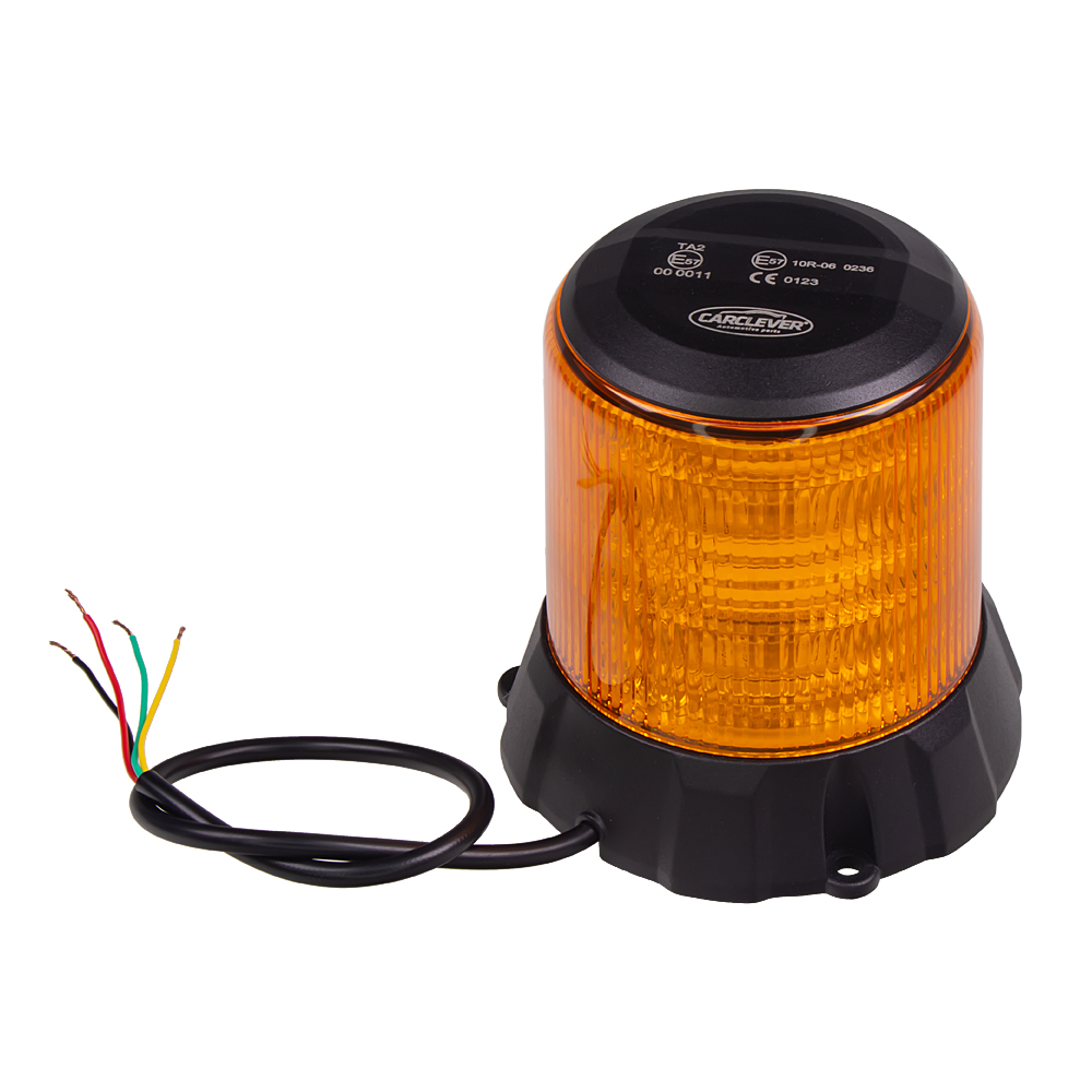 Robustný oranžový LED maják, čierny hliník, 96W, ECE R65