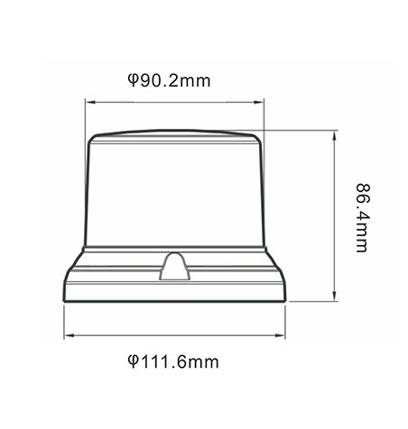 LED maják, 12-24V, 64x0,5W, oranžový, magnet, ECE R65 R10