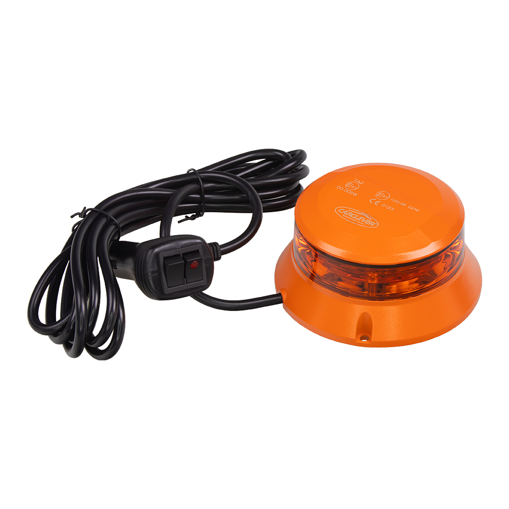 Robustný oranžový LED maják, oranžový hliník, 36W, ECE R65