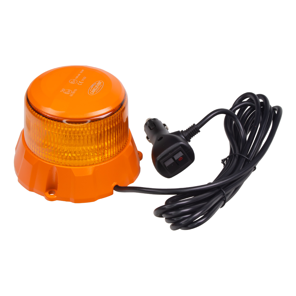 Robustný oranžový LED maják, oranžový hliník, 48W, ECE R65