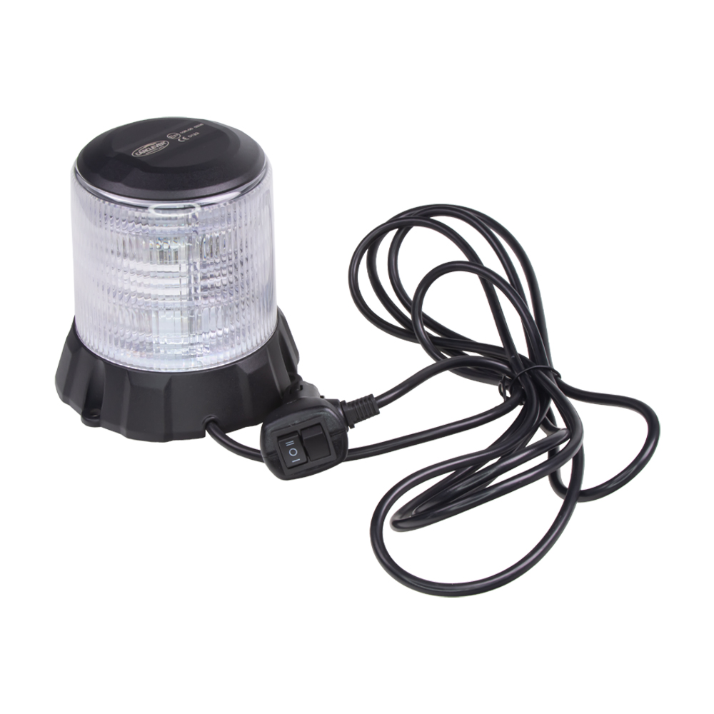 Robustný modro-červený LED maják, čierny hliník, 96W, ECE R10