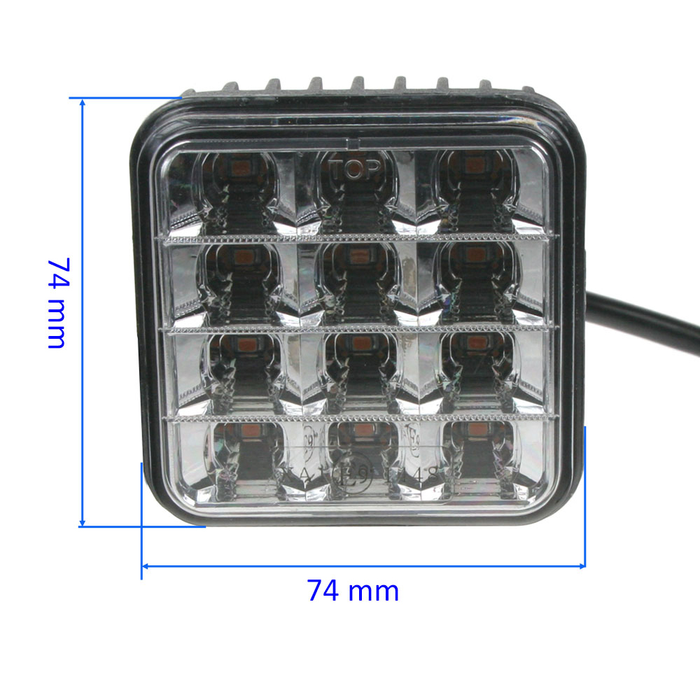 PREDATOR vonkajší, 10-30V, 12x2W SMD LED, oranžový, 74x74x38mm, ECE R65