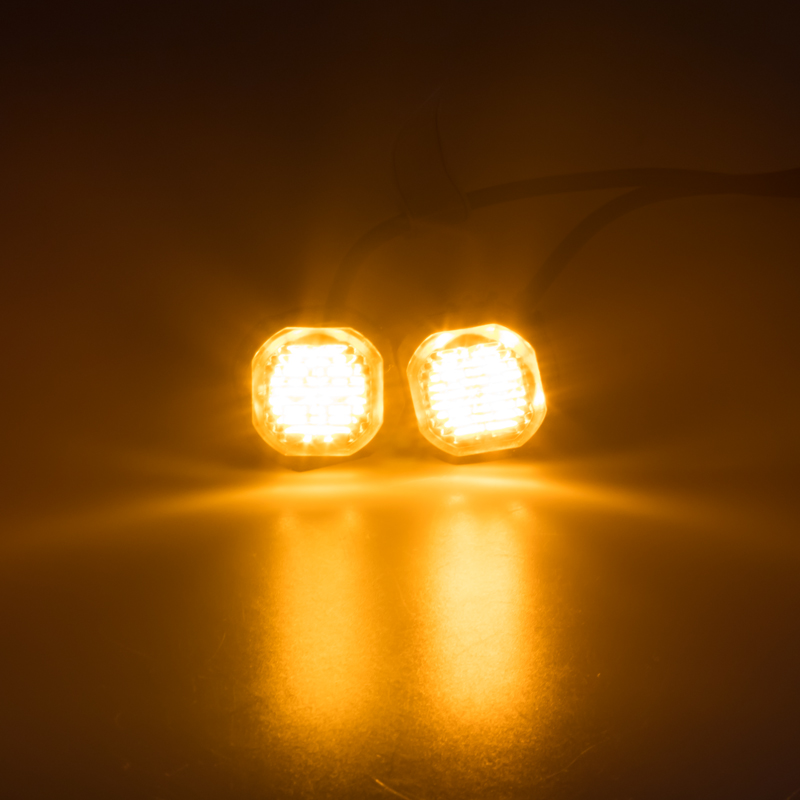 2x PROFI výstražné LED svetlo vonkajšie oranžové, 12-24V, ECE R65