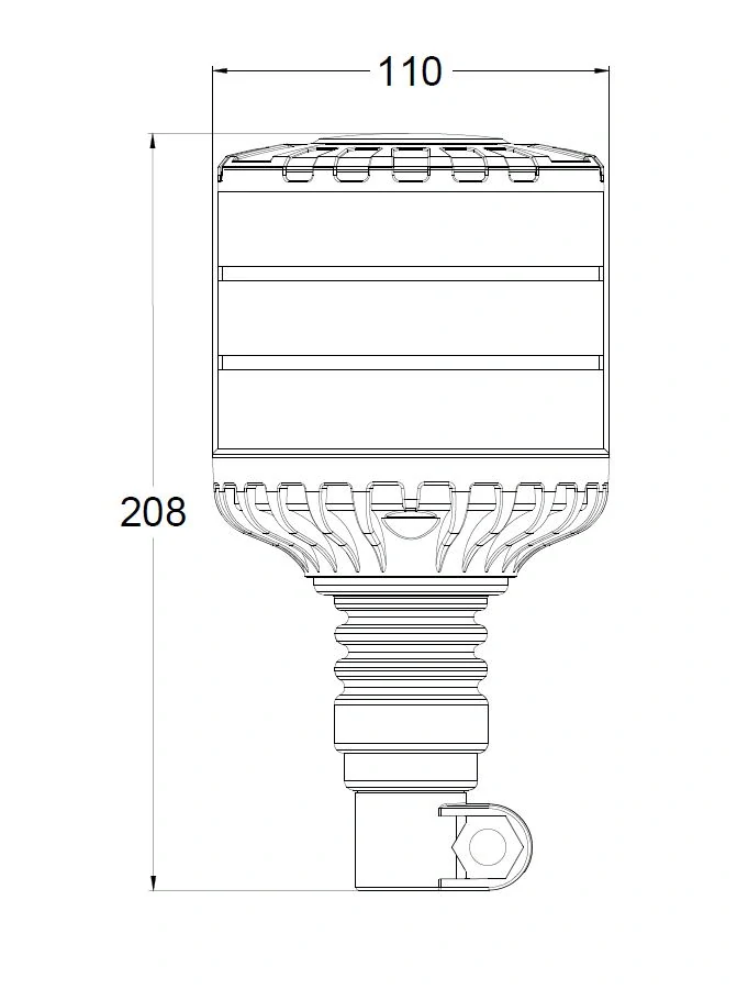 LED maják, 12-24V, 24xLED oranžový, na držiak, smoke, ECE R65