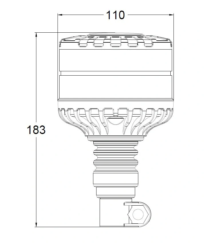 LED maják, 12-24V, 16xLED oranžový, na držiak, smoke, ECE R65