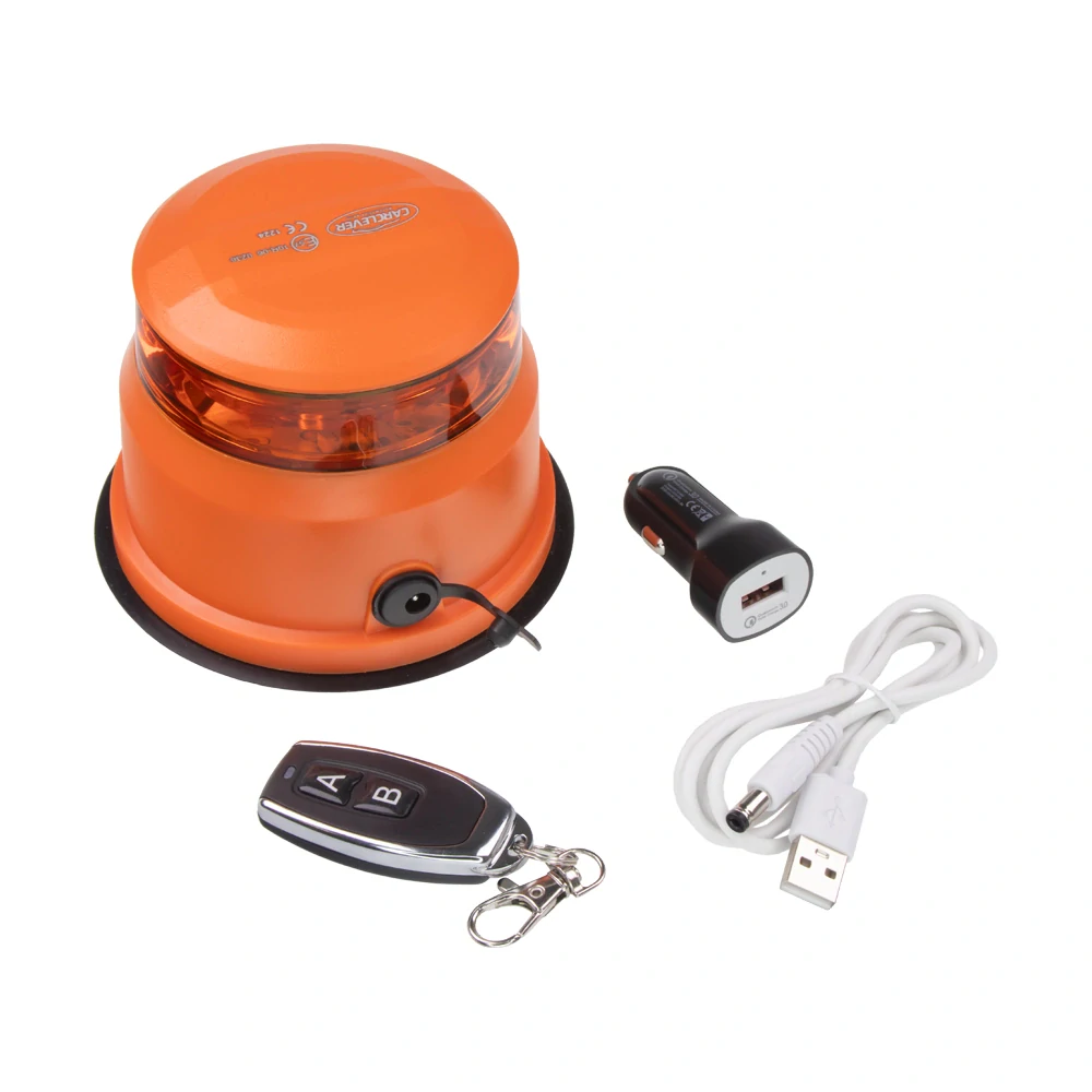 AKU LED maják, oranžový, diaľkové ovládanie, magnet, ECE