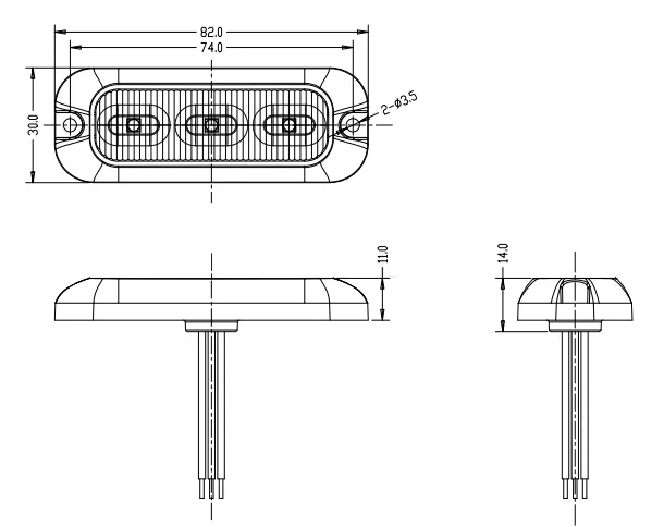 PREDATOR 3x4W LED, 12-24V, červený, ECE R10