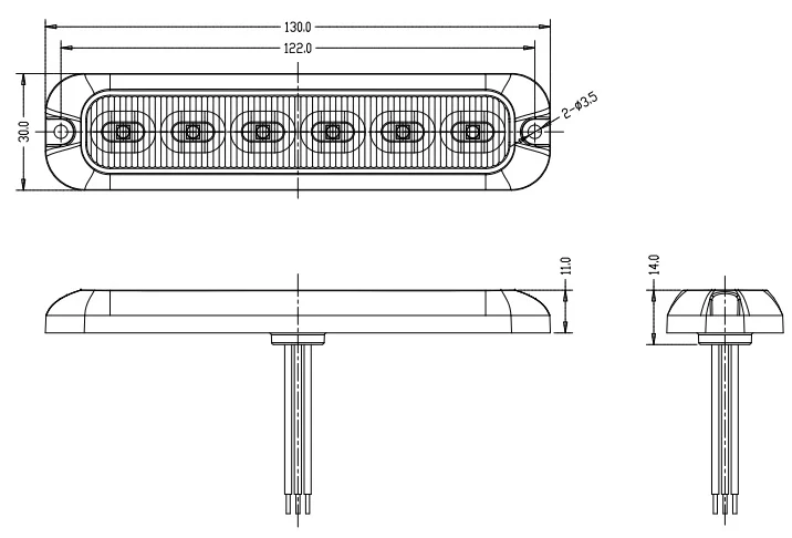 PREDATOR 6x4W LED, 12-24V, modrý, ECE R65